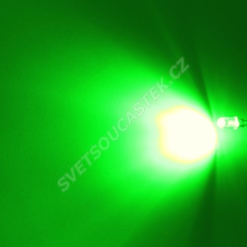 LED 5mm 0,5W zelená 10000mcd/90° čirá Hebei 05W580EGC