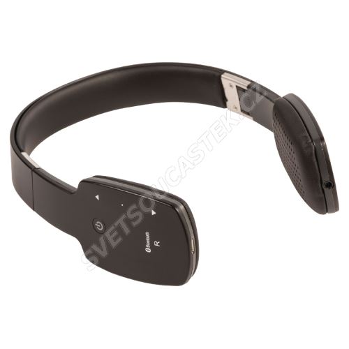 Bluetooth sluchátka s mikrofonem (headset) černé König CSBTHS100BL