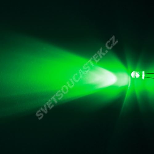 LED 5mm zelená 24000mcd/17° čirá Hebei 515XG2C