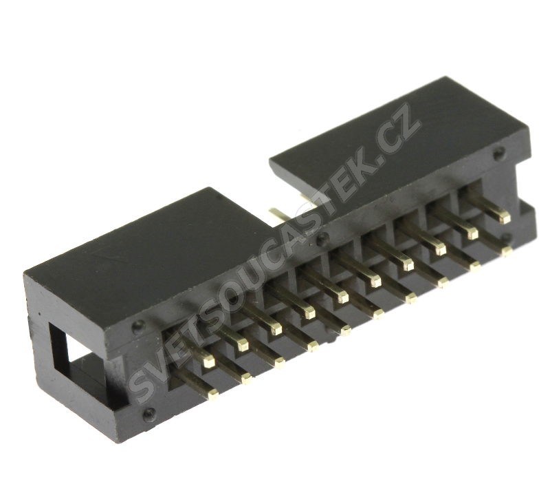 Konektor IDC pro ploché kabely 20 pinů (2x10) RM2.54mm do DPS přímý Xinya 118-A 20 G S K