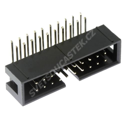 Konektor IDC pro ploché kabely 20 pinů (2x10) RM2.54mm do DPS úhlový 90° Xinya 118-A 20 G R K