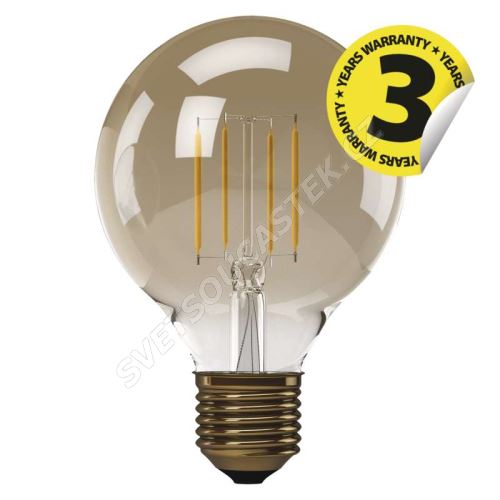 LED žiarovka Vintage G95 4W / 360 ° teplá biela E27 / 230V Emos Z74304