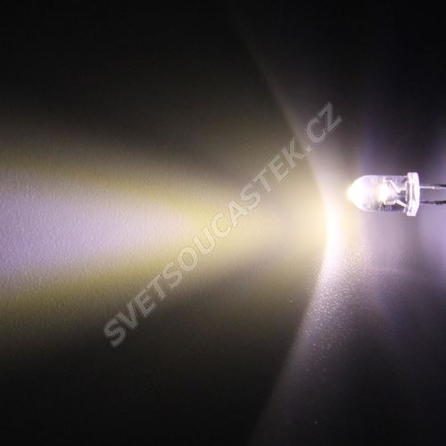 LED 5mm teplá bílá 12000mcd/30° čirá Hebei 530PWO4C
