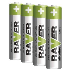 Alkalická batéria RAVER LR03 (AAA), 4 ks v blistri