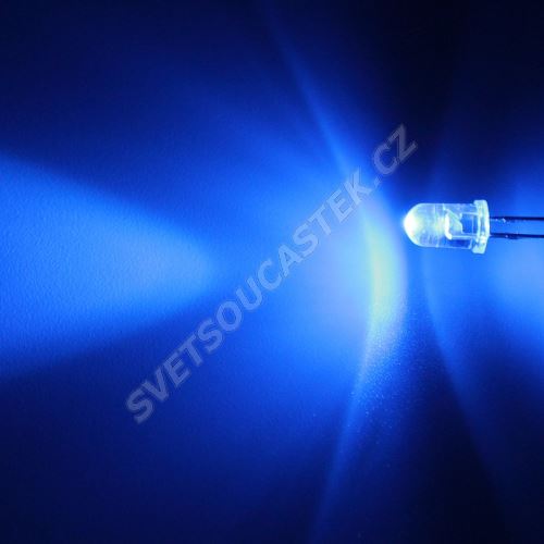LED 5mm modrá 8200mcd/23° čirá Hebei 520LB7C