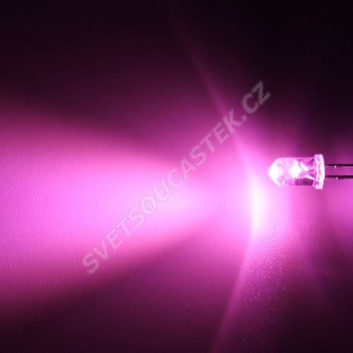 LED 5mm růžová 6000mcd/30° čirá Hebei 530JPKC