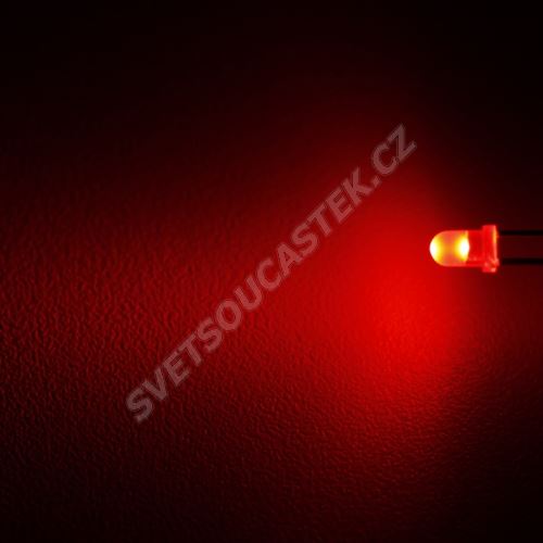 LED 3mm červená 2.5mcd/60° difúzní LITEON LTL-4221NLC
