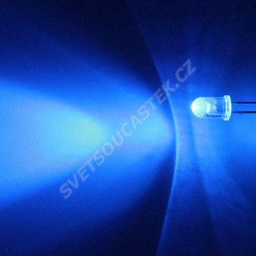 LED 5mm modrá 5860mcd/30° čirá Hebei 530LB7C