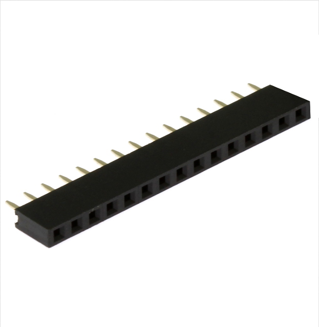 Dutinková lišta jednořadá 15 pinů RM2.54mm pozlacená přímá Xinya 114-A-S S 15G [D 5.7mm]