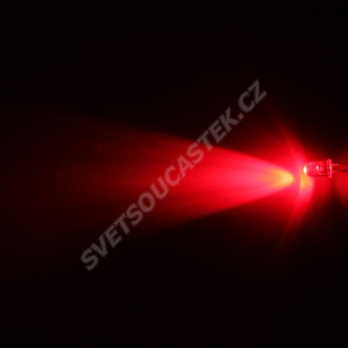 LED 5mm červená 6000mcd/30° čirá Hebei 530PR2C