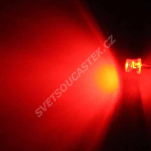 LED 5mm červená 550mcd/100° čirá Hebei 599HR3C