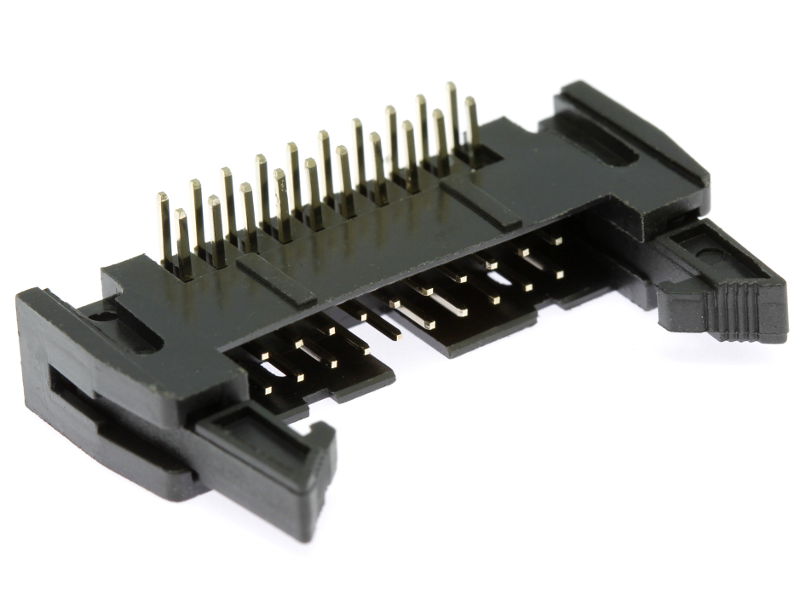 Konektor IDC pro ploché kabely 20 pinů (2x10) RM2.54mm do DPS úhlový 90° Xinya 119-20 G R K