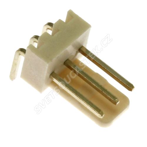 Konektor se zámkem 3 piny (1x3) do DPS RM2.54mm úhlový 90° pozlacený Xinya 137-03 R G