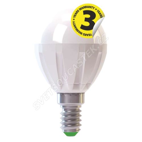 LED žárovka Premium Mini Globe 6W/270° teplá bílá E14/230V Emos Z73720