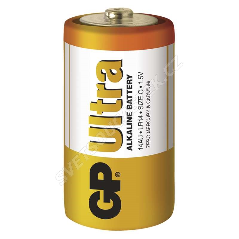 Alkalická batéria GP Ultra LR14 (C), 2 ks v blistri