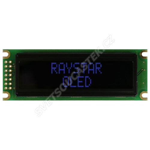 Alfanumerický OLED displej Raystar REC001602DBPP5N00000