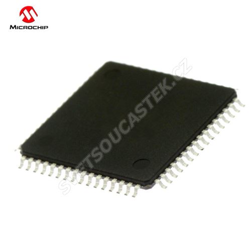 32-Bit MCU 2.3-3.6V 128kB Flash 80MHz TQFP64 Microchip PIC32MX320F128H-80I/PT