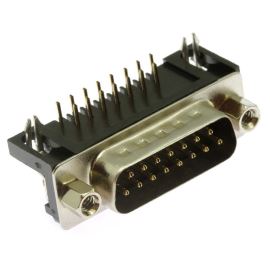 Konektor CANON 15 pinů vidlice do DPS úhlová 90° Xinya 107-15 P C K A B