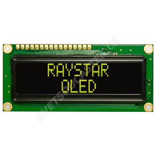 Alfanumerický OLED displej Raystar REC001602AYPP5N00001