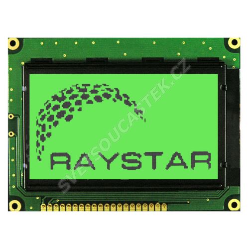 Grafický LCD displej Raystar RG12864A-GHY-V