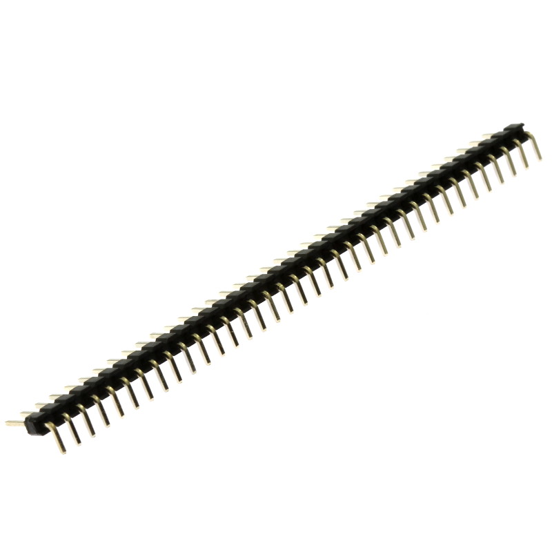 Levně Lámací kolíková lišta jednořadá 36 pinů rm2.54mm pozlacená úhlová 90° 112-a-s r 36g3