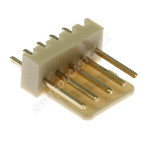 Konektor se zámkem 5 pinů (1x5) do DPS RM2.54mm přímý pozlacený Xinya 137-05 S G