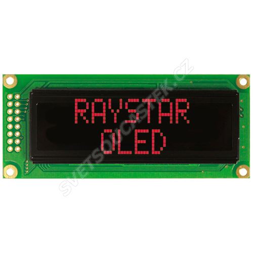 Alfanumerický OLED displej Raystar REC001602CRPP5N00000