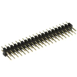 Lámací kolíková lišta dvouřadá 2x20 pinů RM2.54mm pozlacená přímá Xinya 112-A-D S 40G