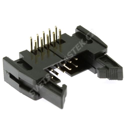 Konektor IDC pro ploché kabely 10 pinů (2x5) RM2.54mm do DPS úhlový 90° Xinya 119-10 G R K