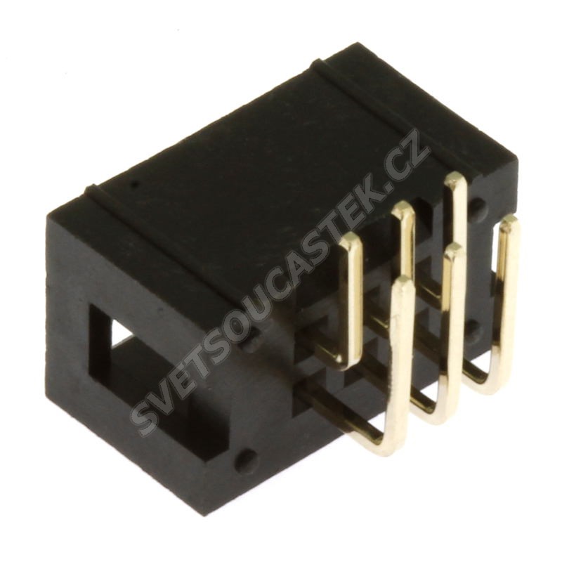 Konektor IDC pro ploché kabely 6 pinů (2x3) RM2.54mm do DPS úhlový 90° Connfly DS1013-6RSiB