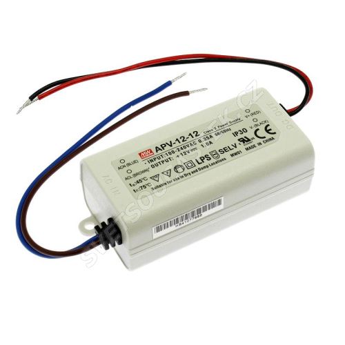 Napájací zdroj pre LED pásky 12W 12V / 1A IP30 Mean Well APV-12-12