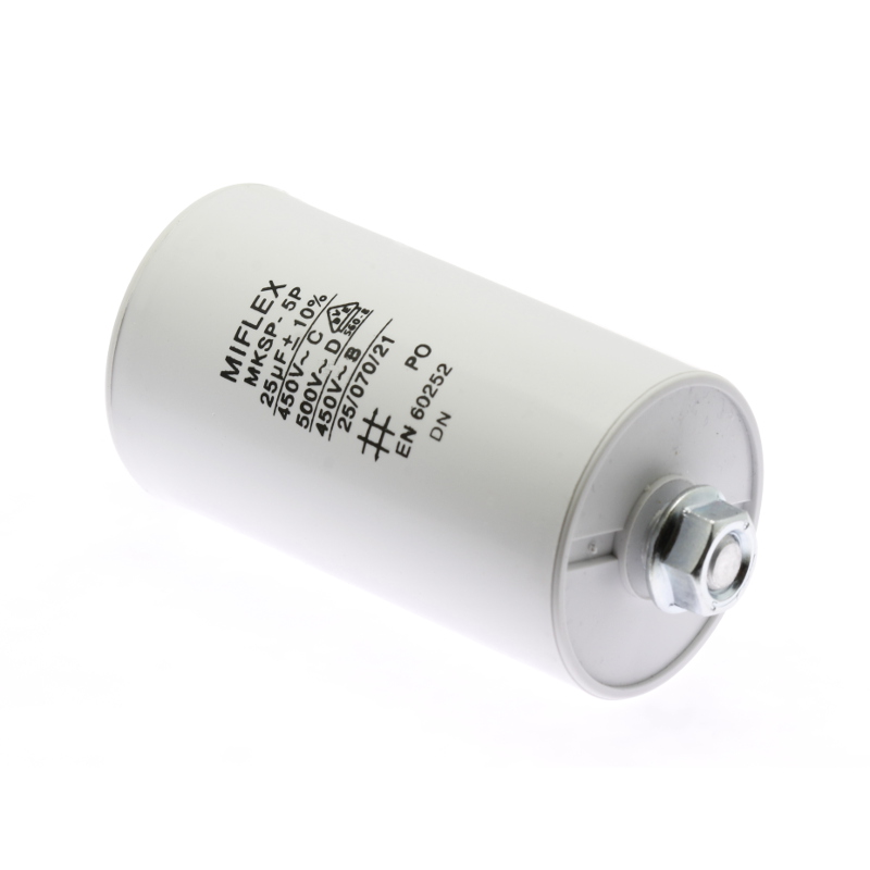 Levně Rozběhový kondenzátor i15kv-b 25uf/450v ±10% faston 6.3mm miflex i15kv625k-b
