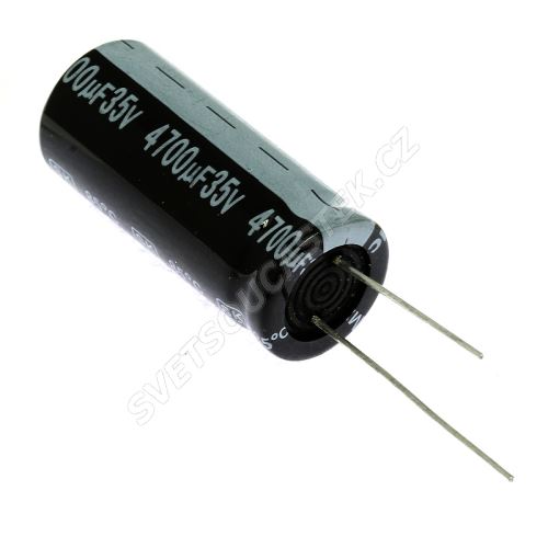 Elektrolytický kondenzátor radiální E 4700uF/35V 18x42 RM7.5 85°C Jamicon SKR472M1VL42M