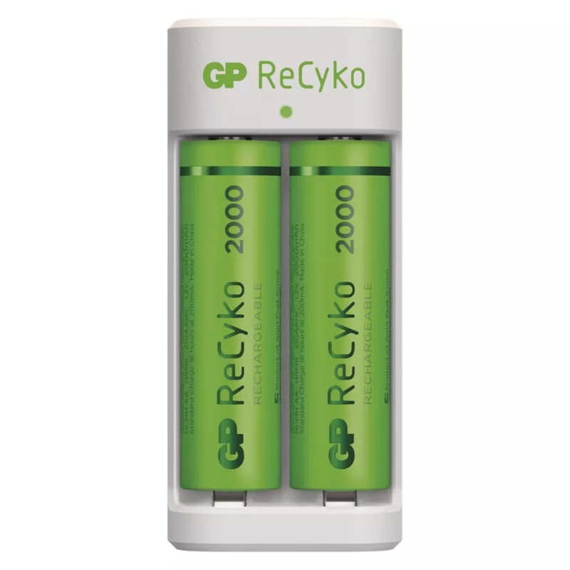 Levně Inteligentní nabíječka baterií gp eco e211 + 2× aa recyko 2000
