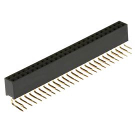 Dutinková lišta dvouřadá 2x25 pinů RM2.54mm pozlacená úhlová 90° Xinya 114-A-D R 50G
