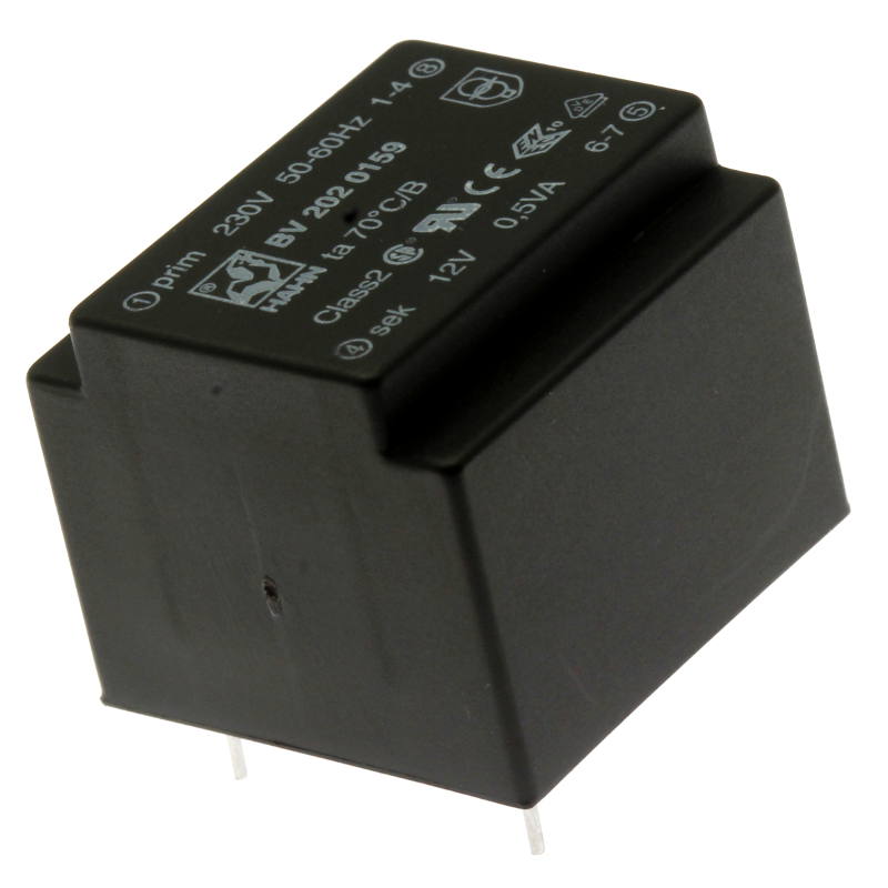 Levně Transformátor miniaturní do dps 0.5va/230v 1x12v hahn bv 202 0159