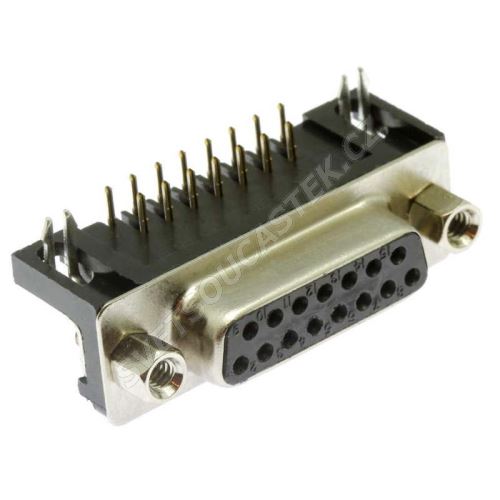 Konektor CANON 15 pinů zásuvka do DPS úhlová 90° Xinya 107-15 S C K A B