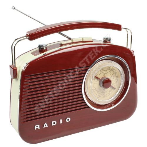 Retro rádio přenosné AM/FM hnědé König RDFM5000BN