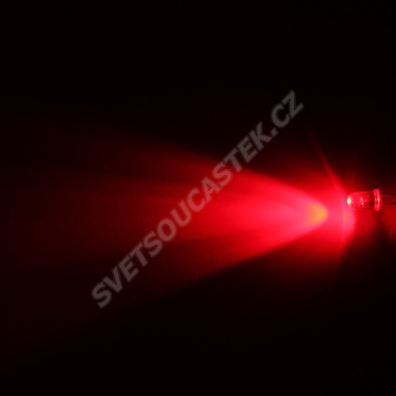 LED 5mm červená 6000mcd/40° čirá Hebei 540PR2C