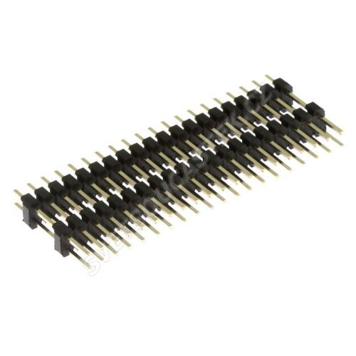 Lámací kolíková lišta dvouřadá 2x20 pinů RM2.54mm pozlacená přímá Xinya 112-A-D S 40G [D 20mm]