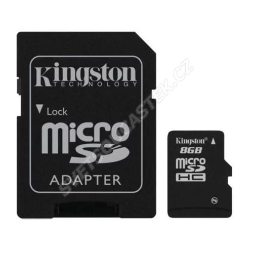 Paměťová karta + adaptér Micro SDHC 8GB Class 10 KINGSTON