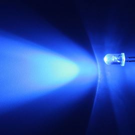 LED 5mm modrá 2130mcd/30° čirá Hebei 530LB5C