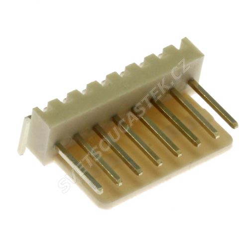 Konektor se zámkem 8 pinů (1x8) do DPS RM2.54mm úhlový 90° pozlacený Xinya 137-08 R G