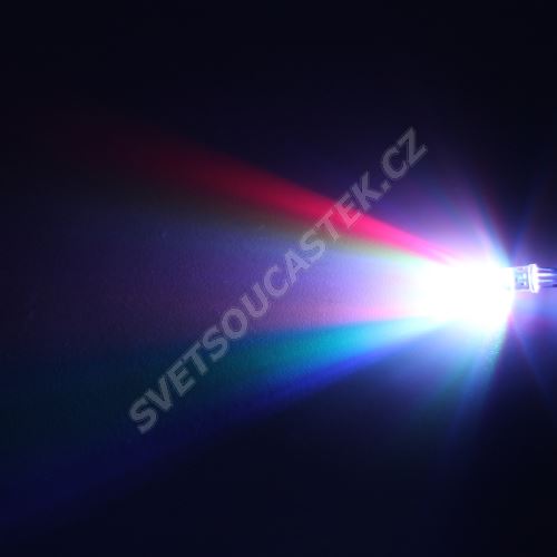 LED 5mm RGB 2100/5800/1500mcd/ 35~40° čirá spol. katoda Hebei 540R2GBC-CC