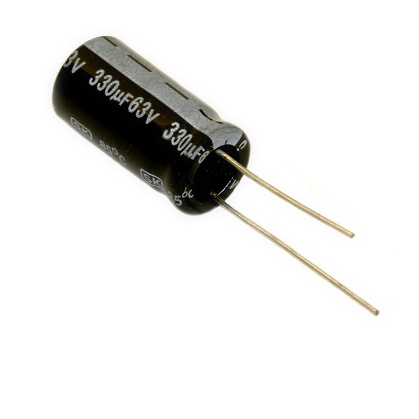Levně Elektrolytický kondenzátor radiální e 330uf/63v 10x21 rm5 85°c jamicon skr331m1jg21m
