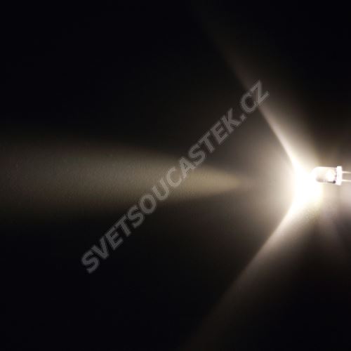 LED 5mm teplá bílá 22000mcd/17° čirá Hebei 515XWO4C