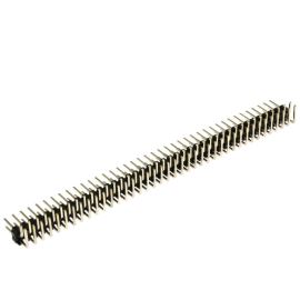 Lámací kolíková lišta dvouřadá 2x40 pinů RM2.54mm pozlacená úhlová 90° Xinya 112-A-D R 80G