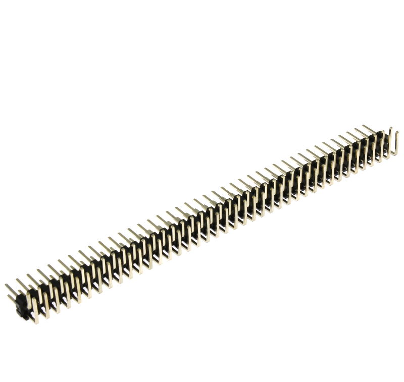 Levně Lámací kolíková lišta dvouřadá 2x40 pinů rm2.54mm pozlacená úhlová 90° xinya 112-a-d r 80g
