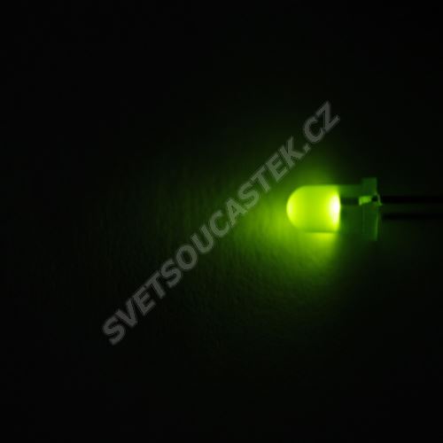 LED dioda 3mm zelená 3.5mcd/35° difúzní 2mA BrightLed BL-B2141-L