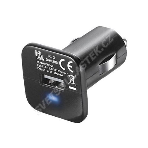 Autoadaptér s USB konektorem v micro provedení 5W 5V/1A Minwa DM302 (MW3393)